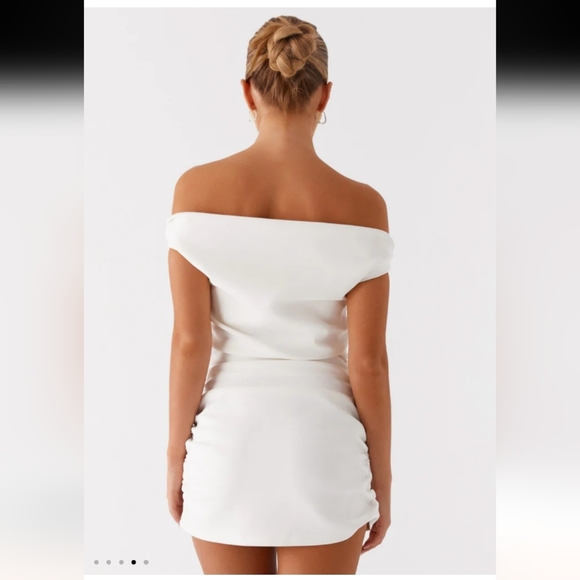 New Peppermayo Exclusive - Morgan Off Shoulder Mini Dress - Ivory - Picture 4 of 7